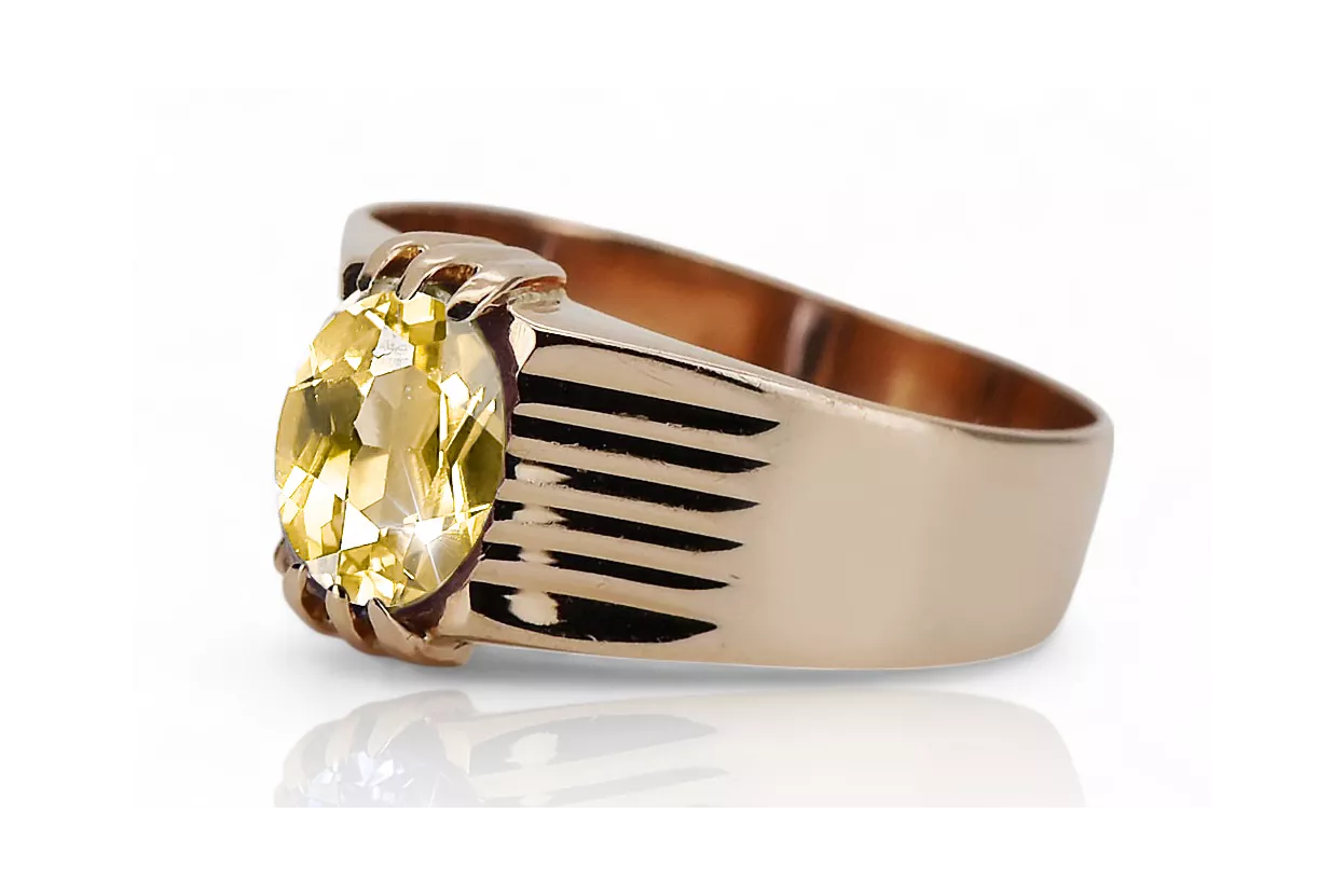 Yellow Peridot Original Vintage 14K Rose Gold Ring Vintage style vrc007r Yellow Peridot Original Vintage 14K Rose Gold Ring Vintage style vrc007r